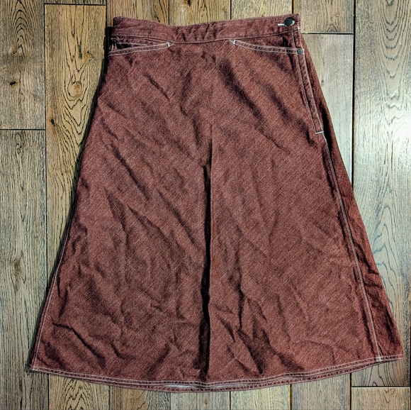 Uniqlo Midi A-Line Denim Skirt, Rose - Picture 3 of 6